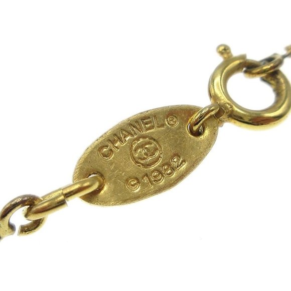 Chanel Mini CC Chain Pendant Necklace Gold 1982 120298 - Picture 1 of 10